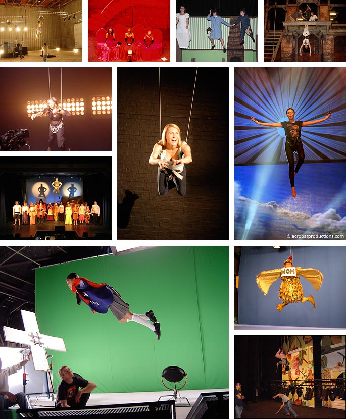 Photos of manual performer flying effects